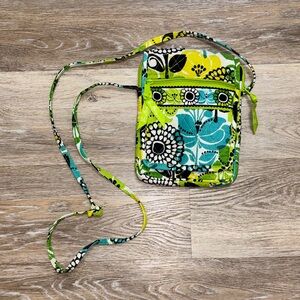 Vera Bradley Floral Crossbody in Green and Yellow